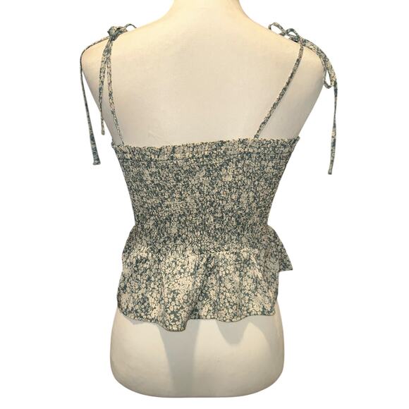 Paper Crane Sleeveless Top Green White Yellow Size Medium - Picture 3 of 4